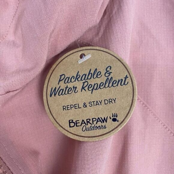 Bearpaw Womens Packable Windbreaker Jacket  Zip Neck water-resistant Medium New - Picture 12 of 16